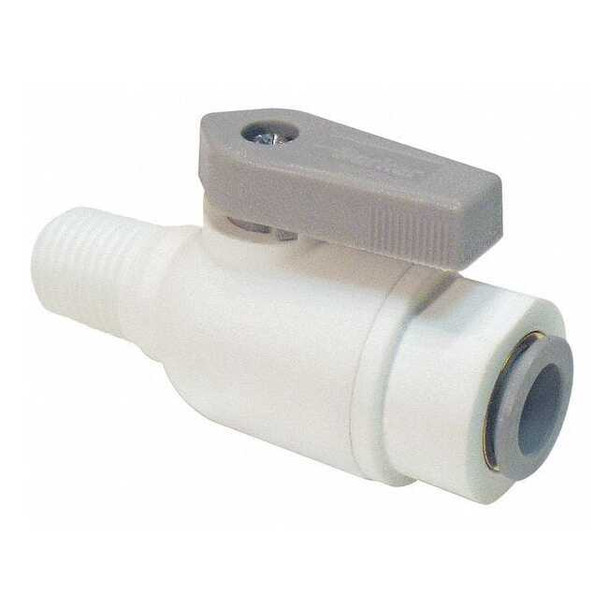 Parker 1/4" MNPT x Push Polypropylene Ball Valve Inline LFPP4VMC4