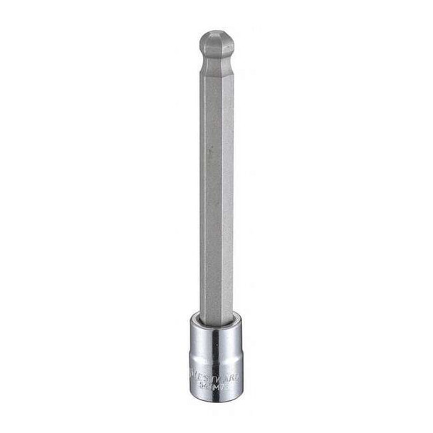 Westward 3/8 in Drive Ball Hex Socket Bit Metric 9 mm Tip, 4 13/16 in L 54TM73