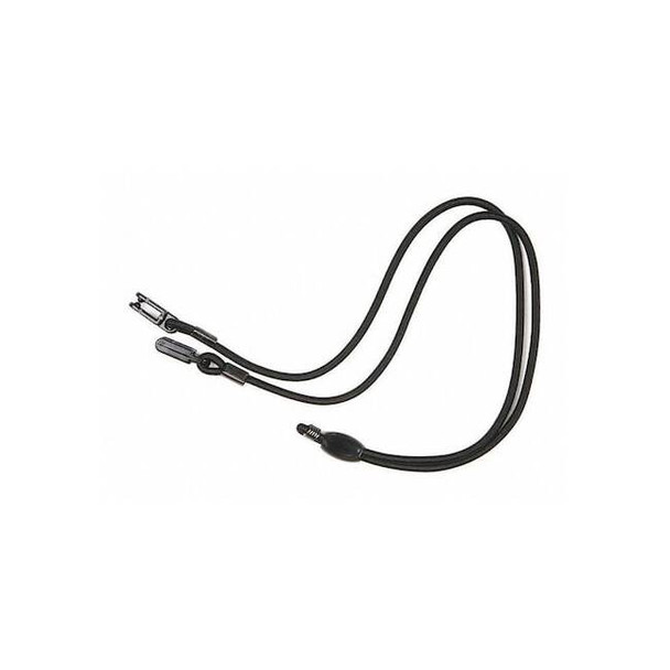 Eyewear Lanyard, Black, 22 in Length, Nylon, Clip Attachment Pack of 12