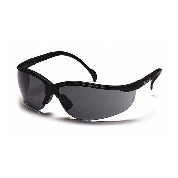 Venture II(R), Safety Glasses, Anti-Scratch, Gray Lens, Black Frame, Half-Frame
