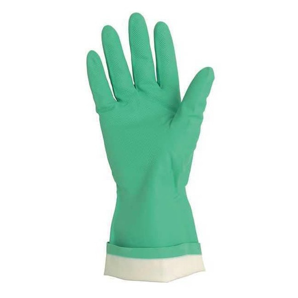Chemical Resistant Gloves, Nitrile, 13 in L, 15 mil, Green, 2XL, 1 PR