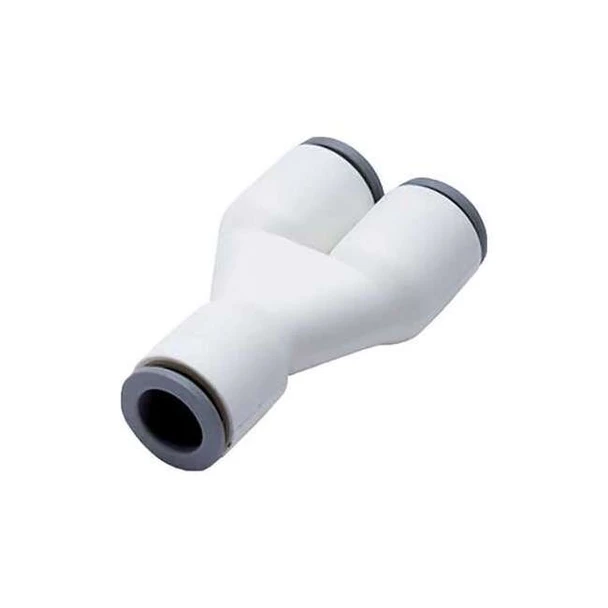 Parker Fractional Plastic Push-to-Connect Fitting, Polymer, White 6340 04 00WP2