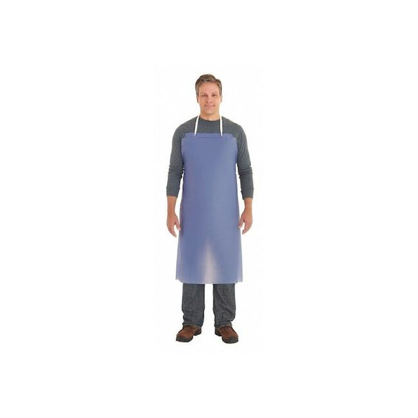 Ansell Bib Apron, Vinyl, Blue, 47 in, Universal 56-009 Pack of 12