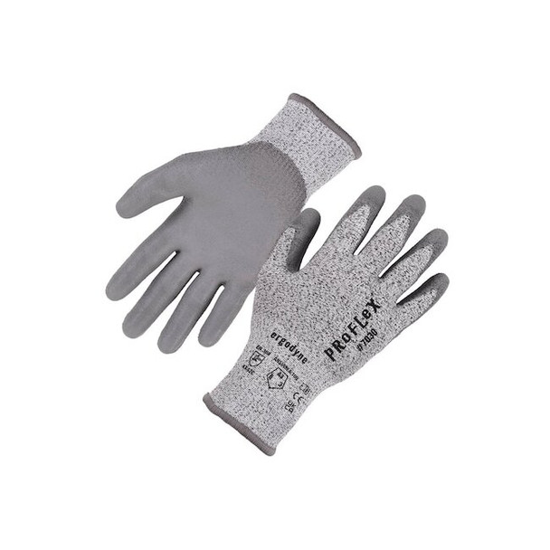 Ergodyne ANSI A3 PU Coated CR Gloves, Gray, Size L, PR 7030 Pack of 2