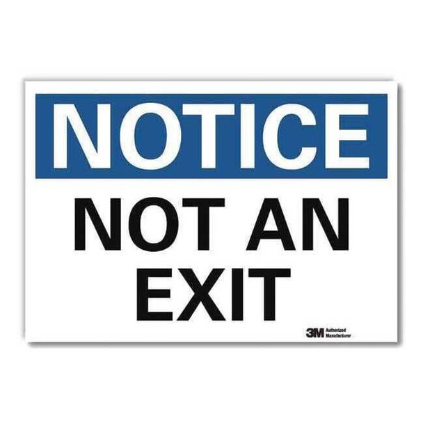 Lyle Exit Sign, Vinyl, 10" W, 7" H, Not An Exit, White U5-1430-RD_10X7