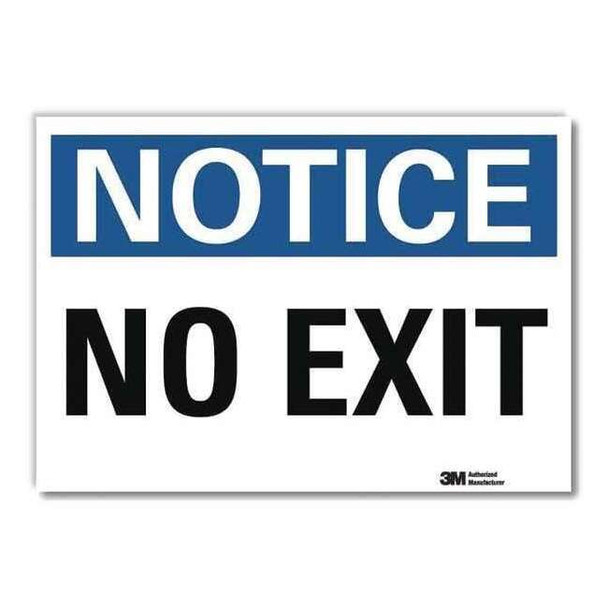 Lyle Exit Sign, Vinyl, 7" W, 5" H, No Exit, White U5-1370-RD_7X5
