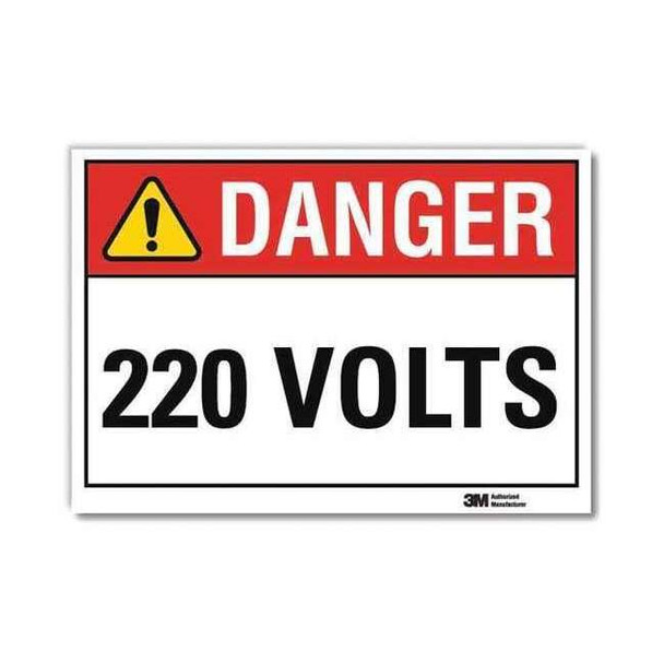 Lyle Danger Sign,Self-Adhesv Mount,7inWx5inH, U3-1006-RD_7X5 U3-1006-RD_7X5