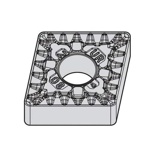 Widia Diamond Turning Insert, Diamond, 4, CNMG, 2, Carbide 4170501 Pack of 10