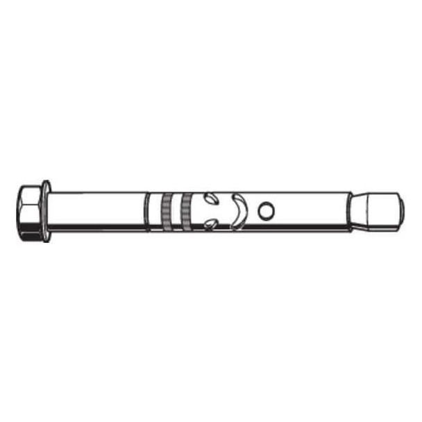 Sleeve Anchor, 5/8" Dia., 3" L, Carbon Steel Zinc Plated, 5 PK