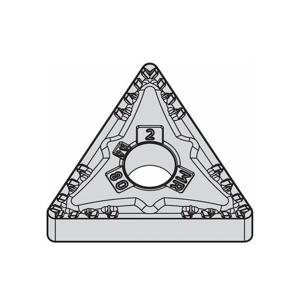 Triangle Turning Insert, Triangle, 3/8 in, TNMG, 0.0156 in, Carbide