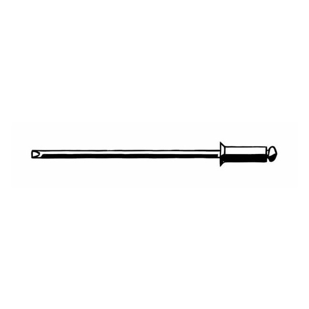 Blind Rivet, Countersunk Head, 1/4 in Dia., 1/2 in L, Aluminum Body, 100 PK