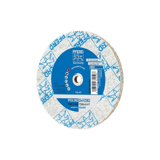 Unitized Wheel,6AF,3"x1/4"x1/4", 3 in Dia, 1/4 in W, 1/4 in Arbor Hole Pack of 5
