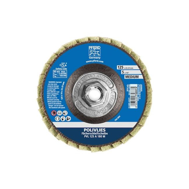 5" POLIVLIES Non-Woven Flap Disc - 5/8-11 Thread - Medium Grade Pack of 5