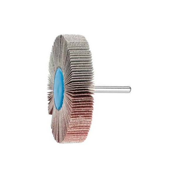 3" x 1/2" Mounted Flap Wheel - 1/4" Shank - Aluminum Oxide - 80 Grit Pack of 10