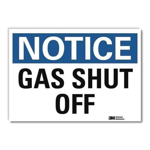 Notice Sign, 5 in H, 7 in W,Horizontal Rectangle, English, U5-1240-RD_7X5