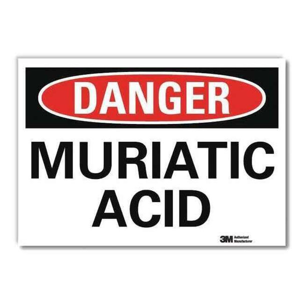Danger Sign, 5 in H, 7 in W,Horizontal Rectangle, English, U3-1806-RD_7X5
