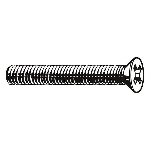 #8-32 x 7/16 in Phillips Flat Machine Screw, Plain 18-8 Stainless Steel, 100 PK