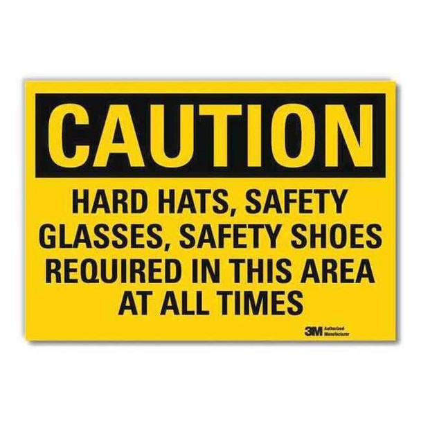 Lyle Safety Sign,Hard Hats, Safety Shoes,5inH U4-1368-RD_7X5