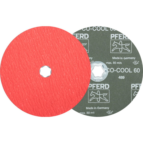 COMBICLICK Fiber Disc, 7" Dia. - Ceramic Oxide CO-COOL, 60 Grit Pack of 25