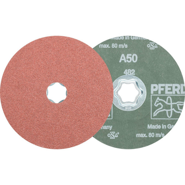 Pferd Tools Combiclick Fiber Disc,5",Al/Oxd,50 Grit 40101 Pack of 25
