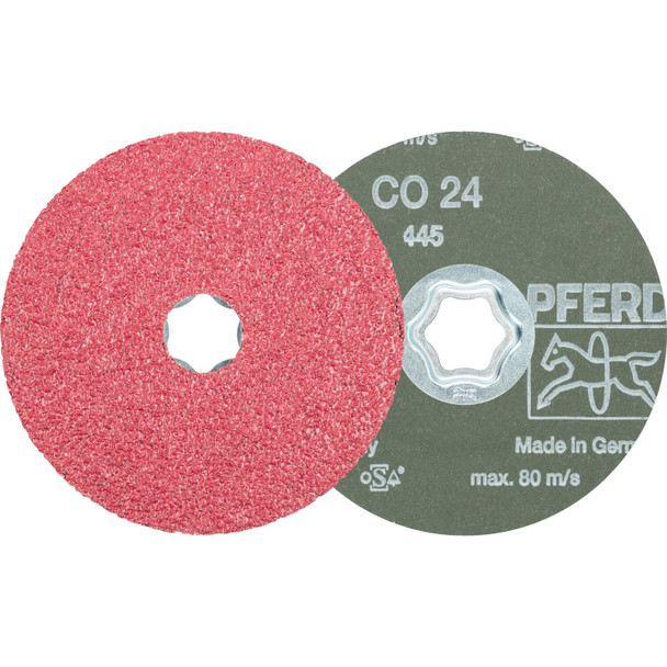 COMBICLICK Fiber Disc, 4-1/2" Dia. - Ceramic Oxide CO, 24 Grit Pack of 25