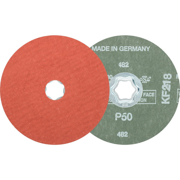 COMBICLICK Fiber Disc, 5" Dia. - Aluminum Oxide A-COOL, 50 Grit Pack of 25