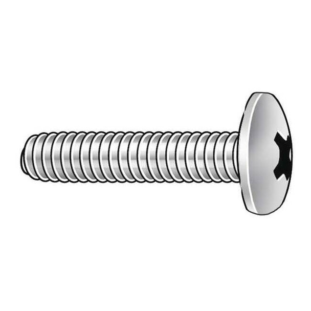 #10-24 x 3/4 in Phillips Truss Machine Screw, Plain 18-8 Stainless Steel, 100 PK