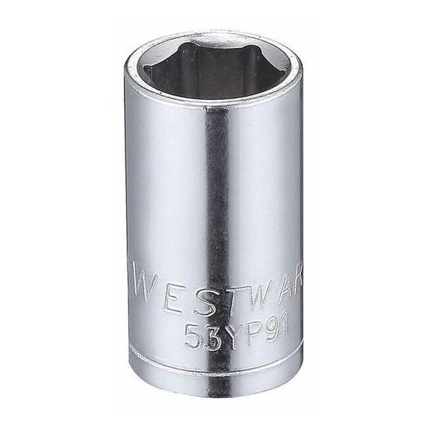Westward 1/4" Drive, Metric Socket, 8mm Socket Sz, 6 Pts 53YP91