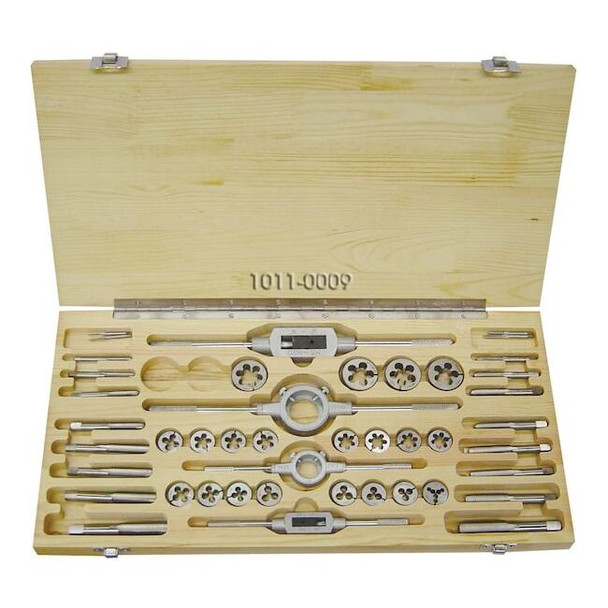 Hhip 44 Piece M2-M18 High Speed Steel Tap & Die Set In Wood Case 1011-0009
