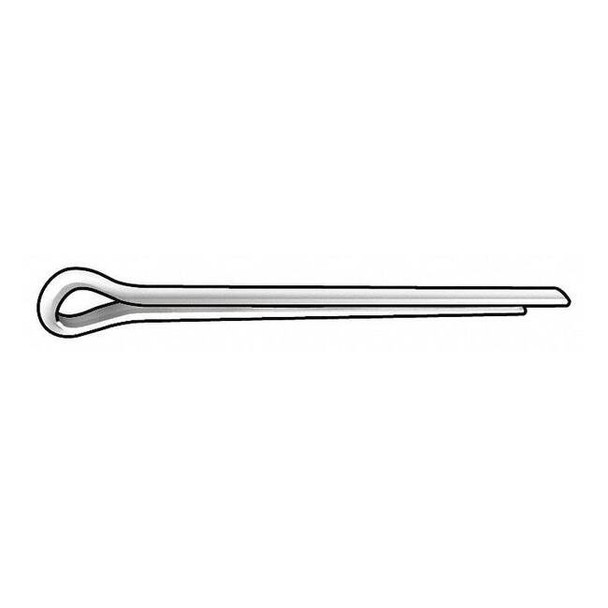 Cotter Pin, 7/64 in Dia, 1 in L, Steel, 100 Pk