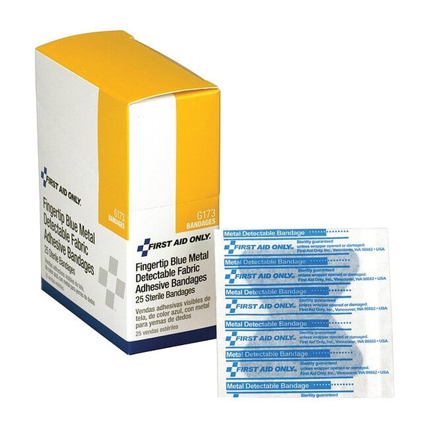 First Aid Only Fingertip Bandage, Woven, 1-3/4 in. W, PK25 G173