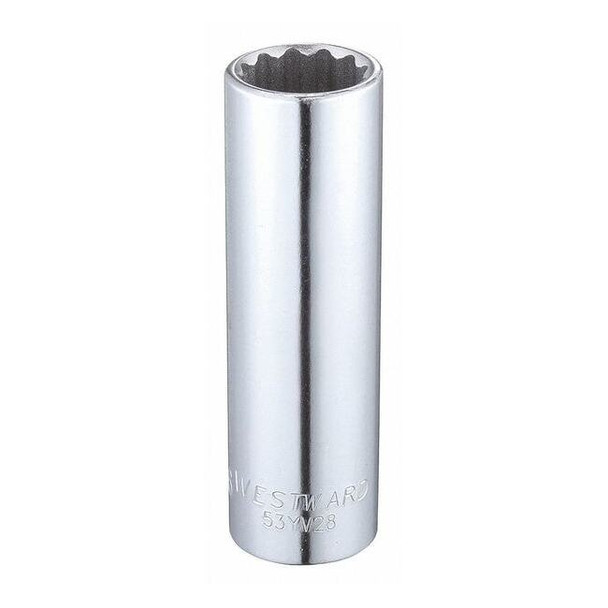 Westward 1/2" Drive, SAE Socket, 11/16" Socket Sz, 12 Pts 53YV28