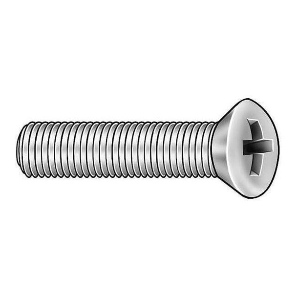 #10-24 x 1 in Phillips Oval Machine Screw, Plain 18-8 Stainless Steel, 100 PK