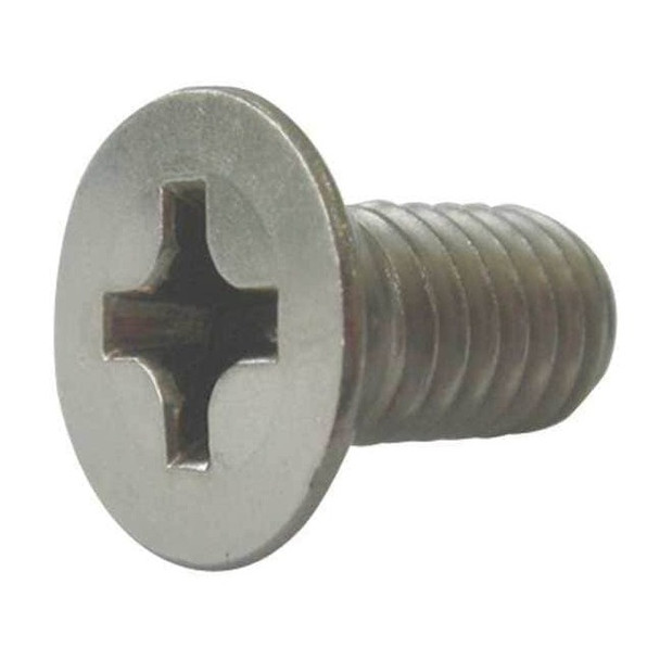 3/8"-16 x 2 in Phillips Flat Machine Screw, Plain 18-8 Stainless Steel, 10 PK