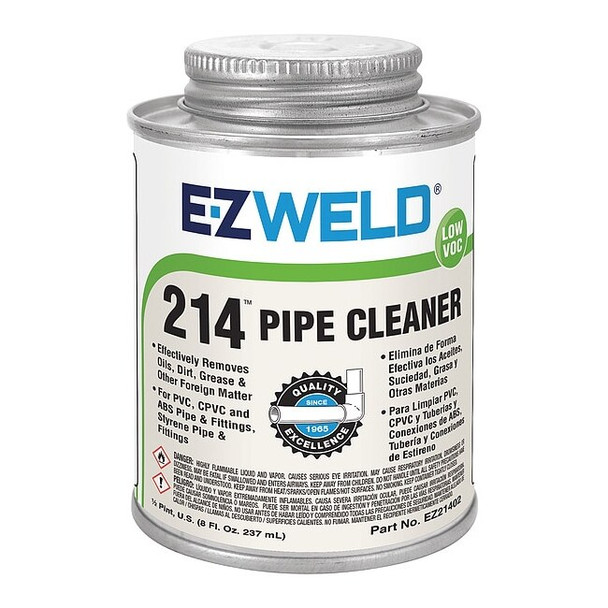 Ez Weld Cleaner,8 Oz,Clear,PVC,CPVC,ABS 21402