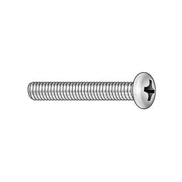 #10-24 x 1 in Phillips Round Machine Screw, Zinc Plated Steel, 100 PK