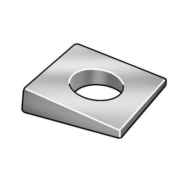 Beveled Washer, Fits Bolt Size M8 ,Steel Zinc Finish, 10 PK