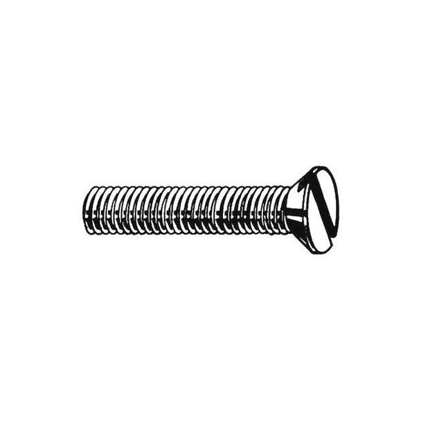 #3-48 x 3/16 in Slotted Flat Machine Screw, Zinc Plated Steel, 100 PK