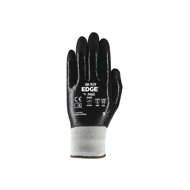 Edge Gloves, Nitrile, Rough, Palm, Black/Red, 8 1 PR 48-919 Pack of 12