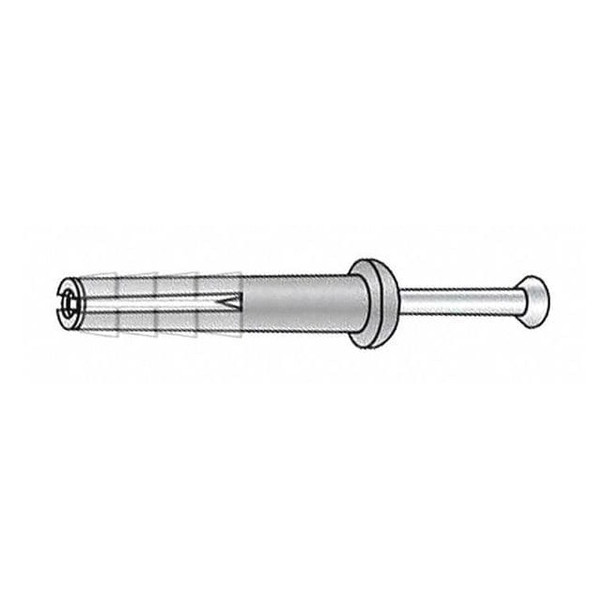 Nail Drive Anchor, 1/4" Dia., 2" L, Nylon Zinc Plated, 100 PK