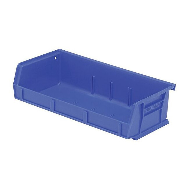 Hang & Stack Storage Bin, polypropylene, Blue, 3 in H, 11 in W, 5 3/8 in L