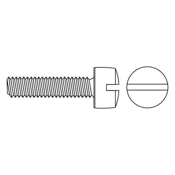 #10-24 x 1/2 in Slotted Fillister Machine Screw, Zinc Plated Steel, 100 PK