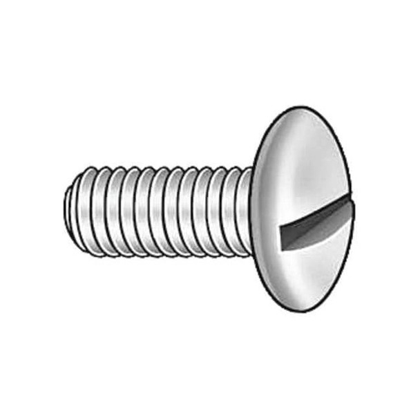 #10-24 x 3 in Slotted Round Machine Screw, Plain 18-8 Stainless Steel, 50 PK