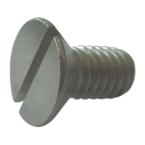 3/8"-16 x 3/4 in Slotted Flat Machine Screw, Plain 18-8 Stainless Steel, 25 PK