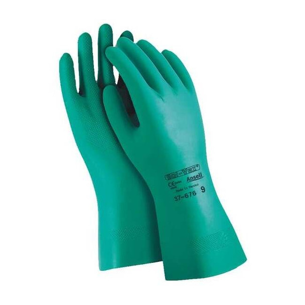 Ansell 13" Chemical Resistant Gloves, Nitrile, 7, 1 PR 37-676-VEND Pack of 6