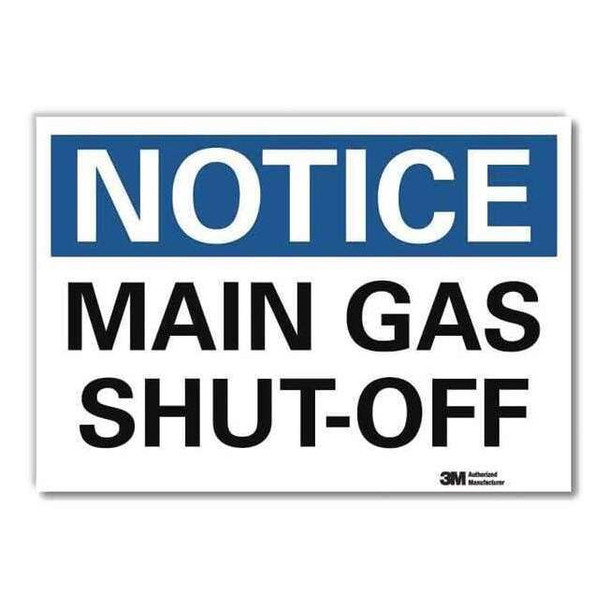 Notice Sign, 5 in H, 7 in W,Horizontal Rectangle, English, U5-1315-RD_7X5