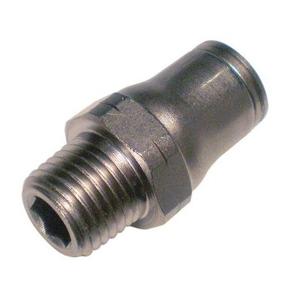 Legris Push-Fit Adapter Fitting, 1/4 in Tube Size, Brass, Silver 3675 56 11