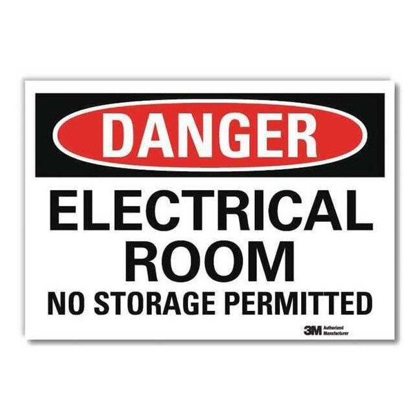 Lyle Danger Sign,Self-Adhesv Mount,7inWx5inH, U3-1410-RD_7X5 U3-1410-RD_7X5