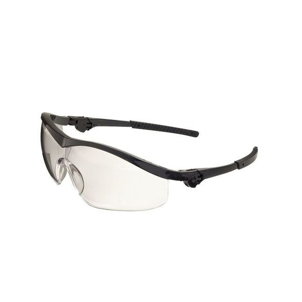 ST1, Safety Glasses, Anti-Scratch, Clear Lens, Black Frame, Half Frame