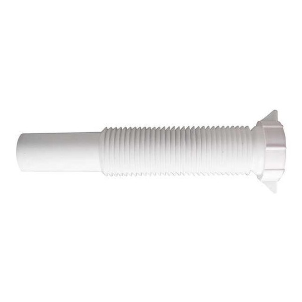 1-1/4 Dia, Polypropylene, White/Plastic, Lavatory Flexible, Extension